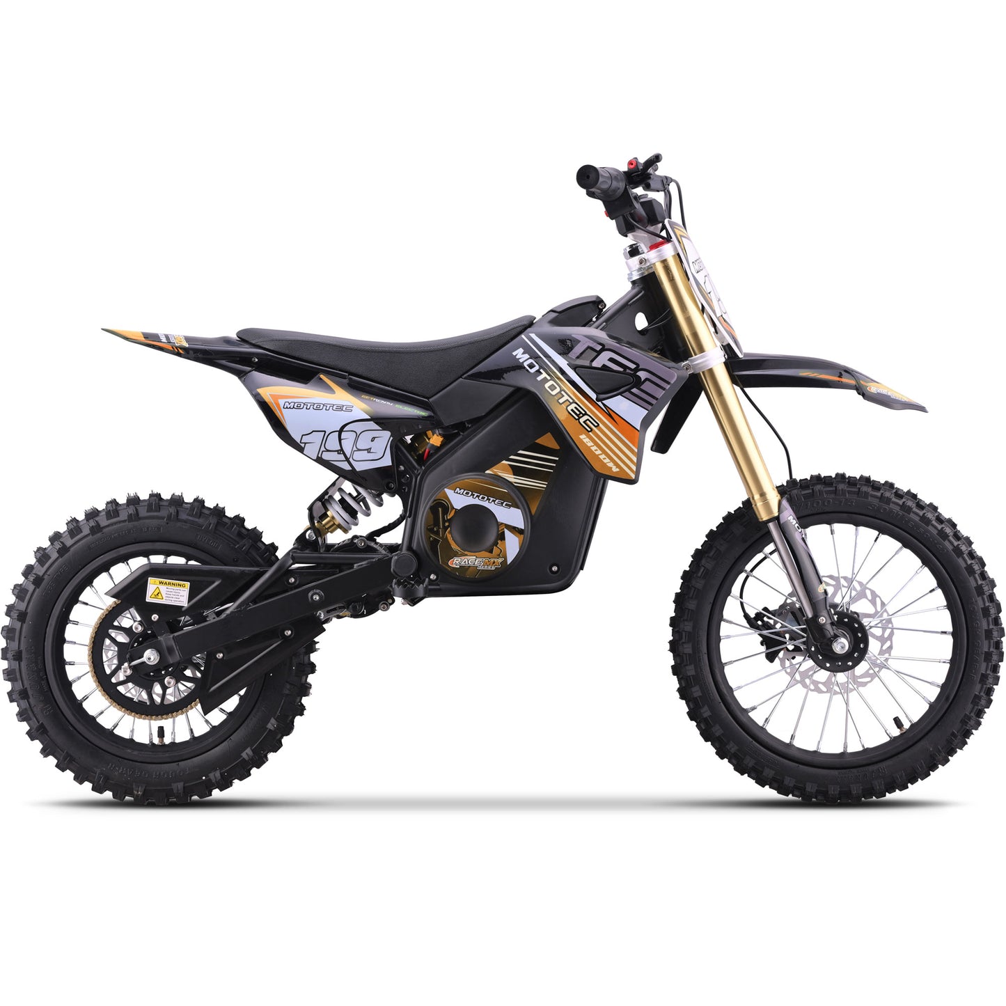 MotoTec 48V 1800W Pro Electric Dirt Bike Lithium Orange - view 2