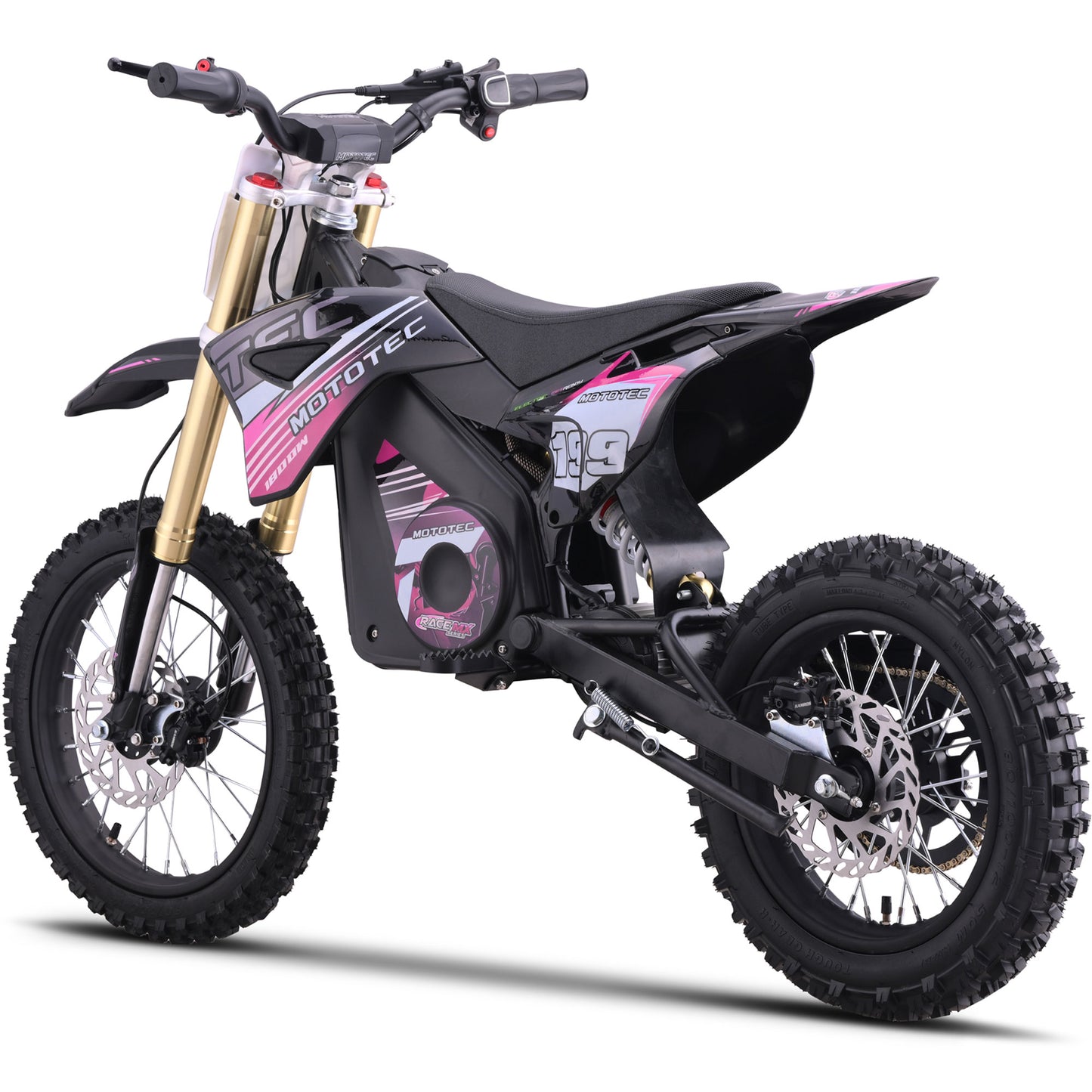 MotoTec 48V 1800W Pro Electric Dirt Bike Lithium Pink - view 3