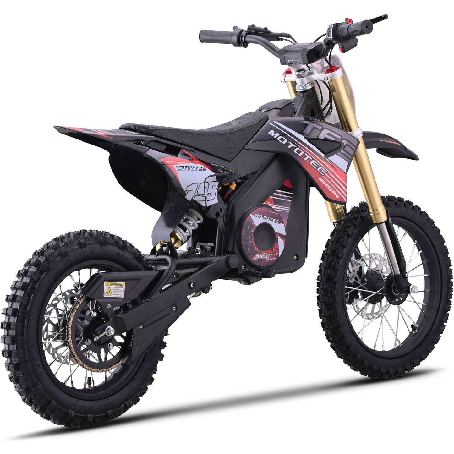 MotoTec 48V 1800W Pro Electric Dirt Bike Lithium Red - view 4