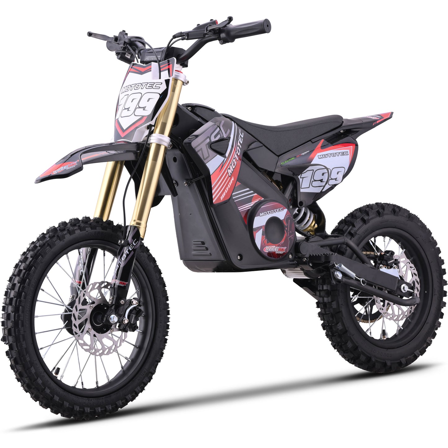MotoTec 48V 1800W Pro Electric Dirt Bike Lithium Red - view 5