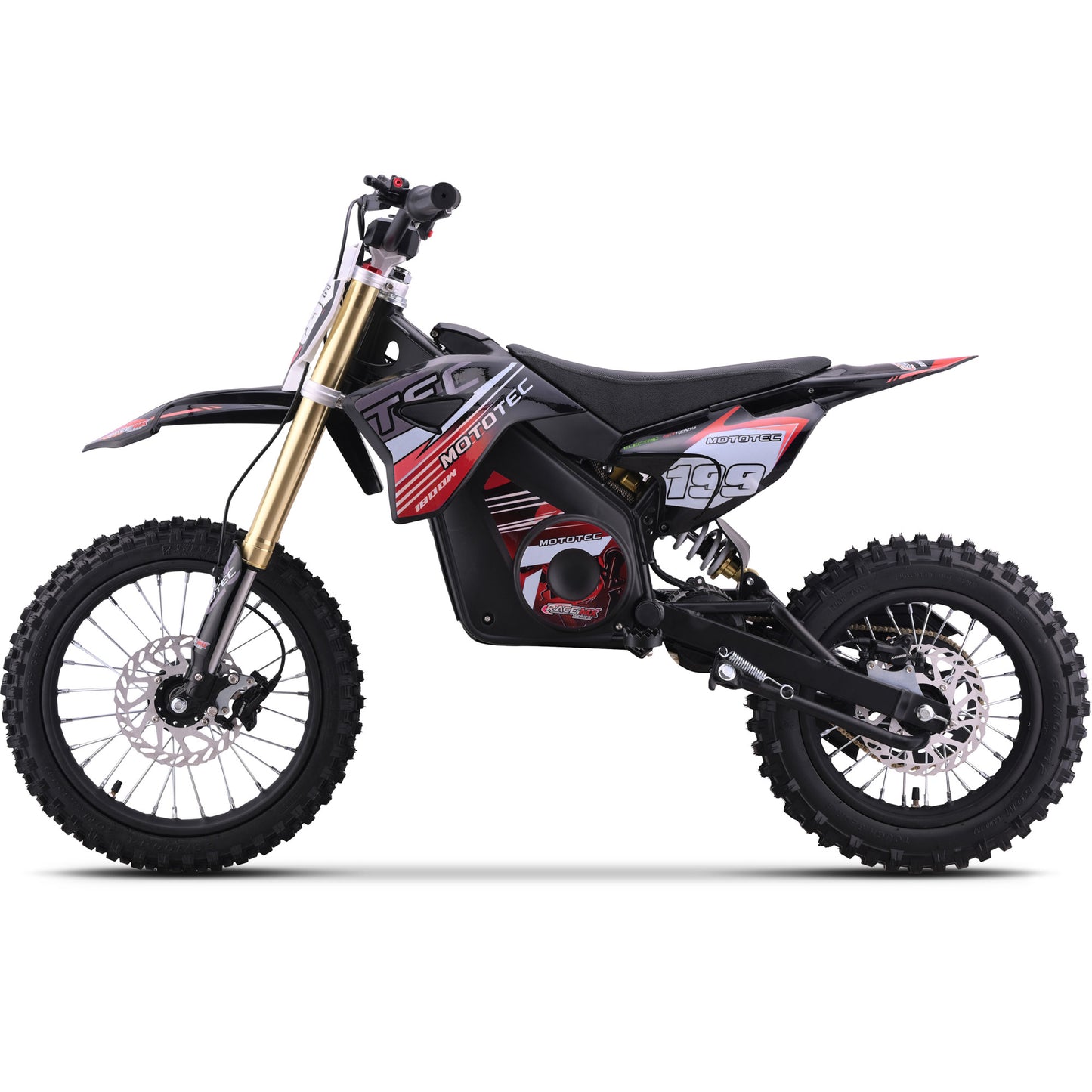 MotoTec 48V 1800W Pro Electric Dirt Bike Lithium Red - view 6