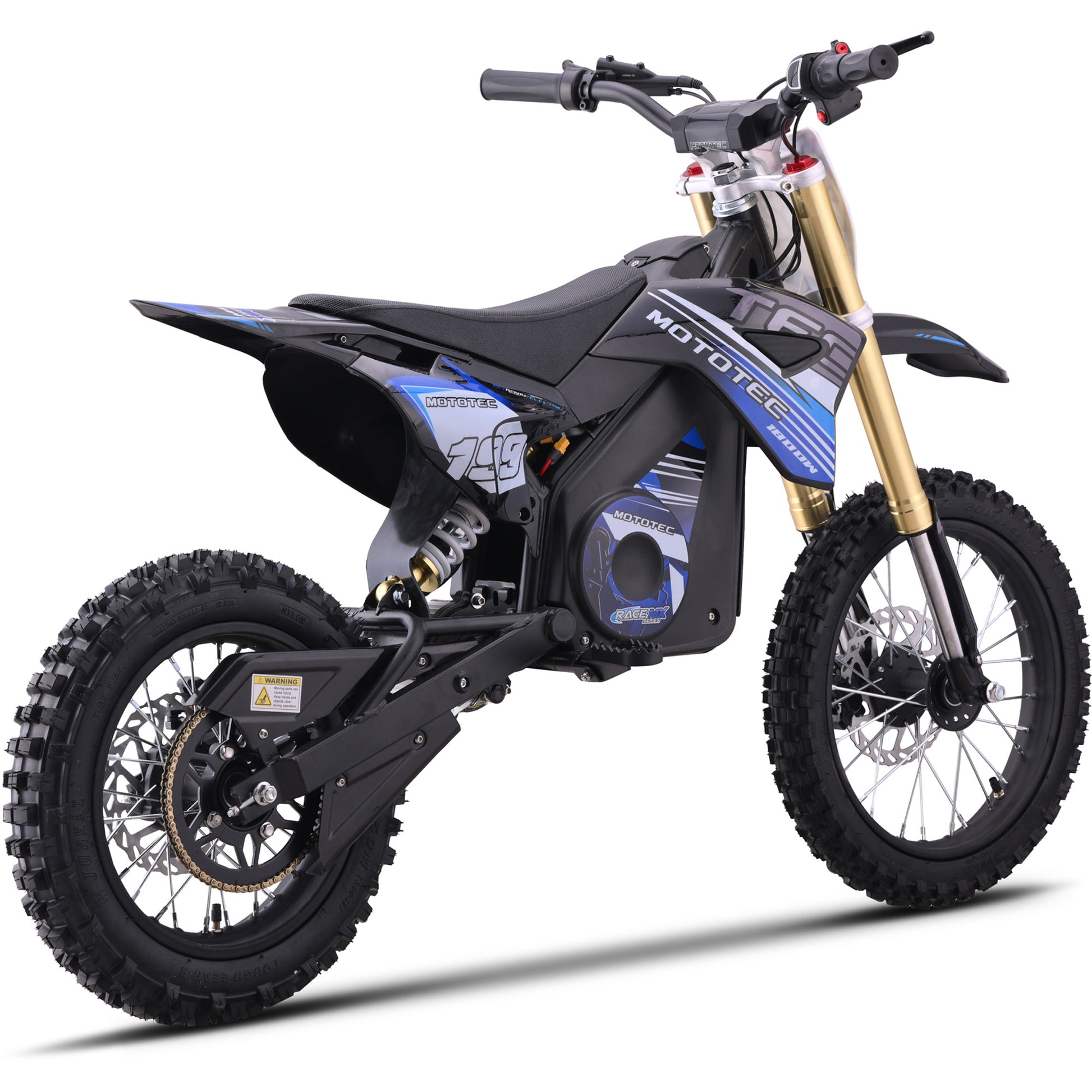 MotoTec 60V 2000W Pro Electric Dirt Bike Lithium Blue - view 4