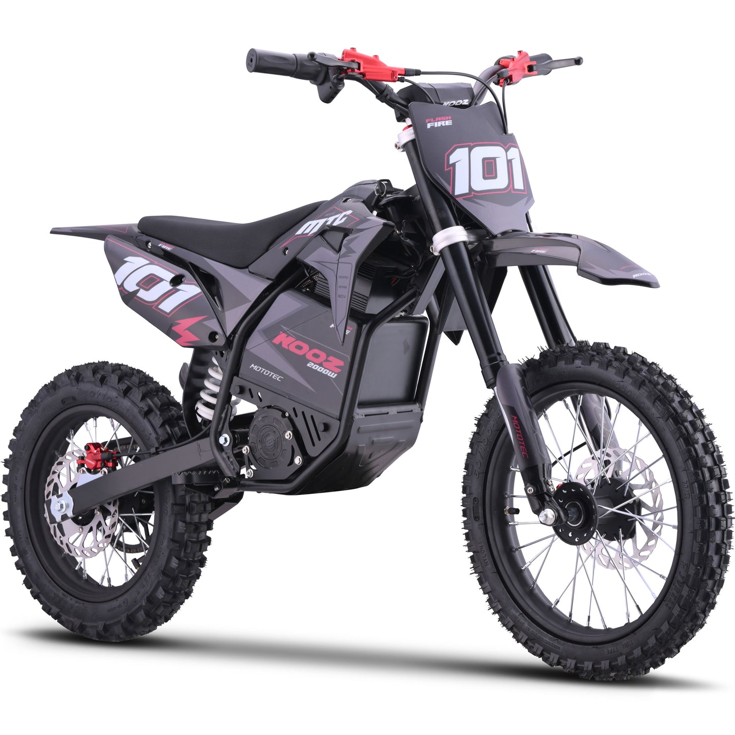 MotoTec 60V 2000W Pro Electric Dirt Bike Lithium Red (HP115E)