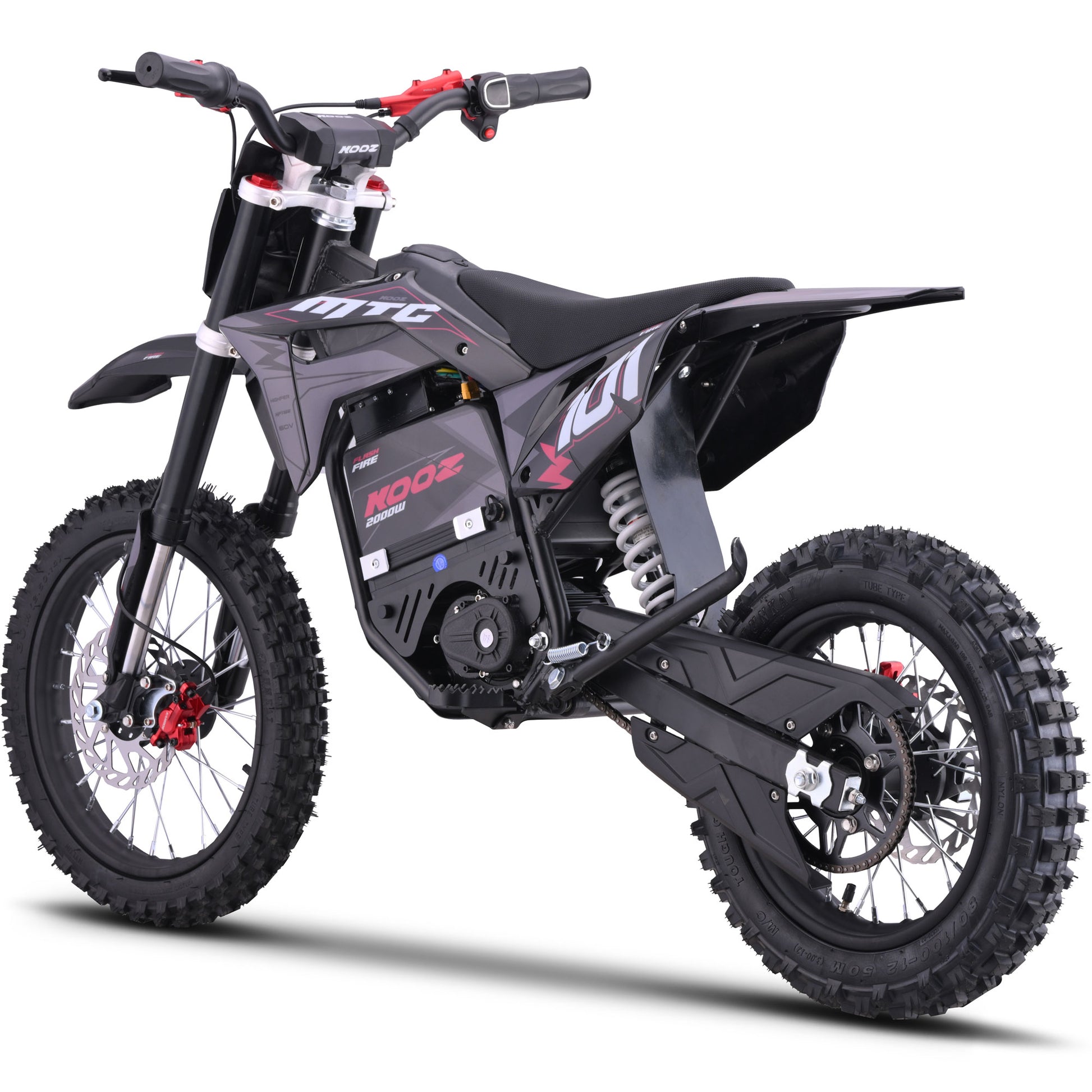 MotoTec 60V 2000W Pro Electric Dirt Bike Lithium Red (HP115E) - view 2