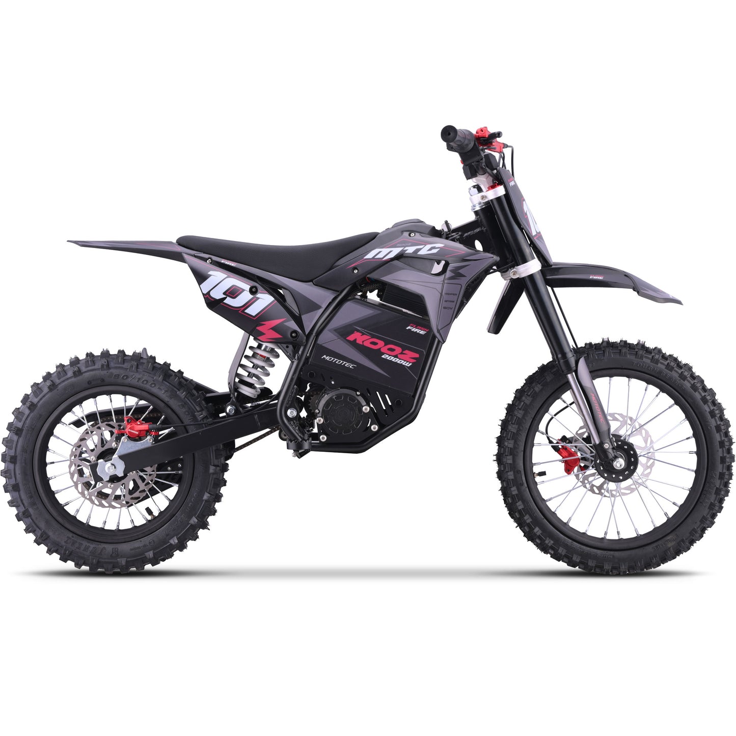 MotoTec 60V 2000W Pro Electric Dirt Bike Lithium Red (HP115E) - view 3