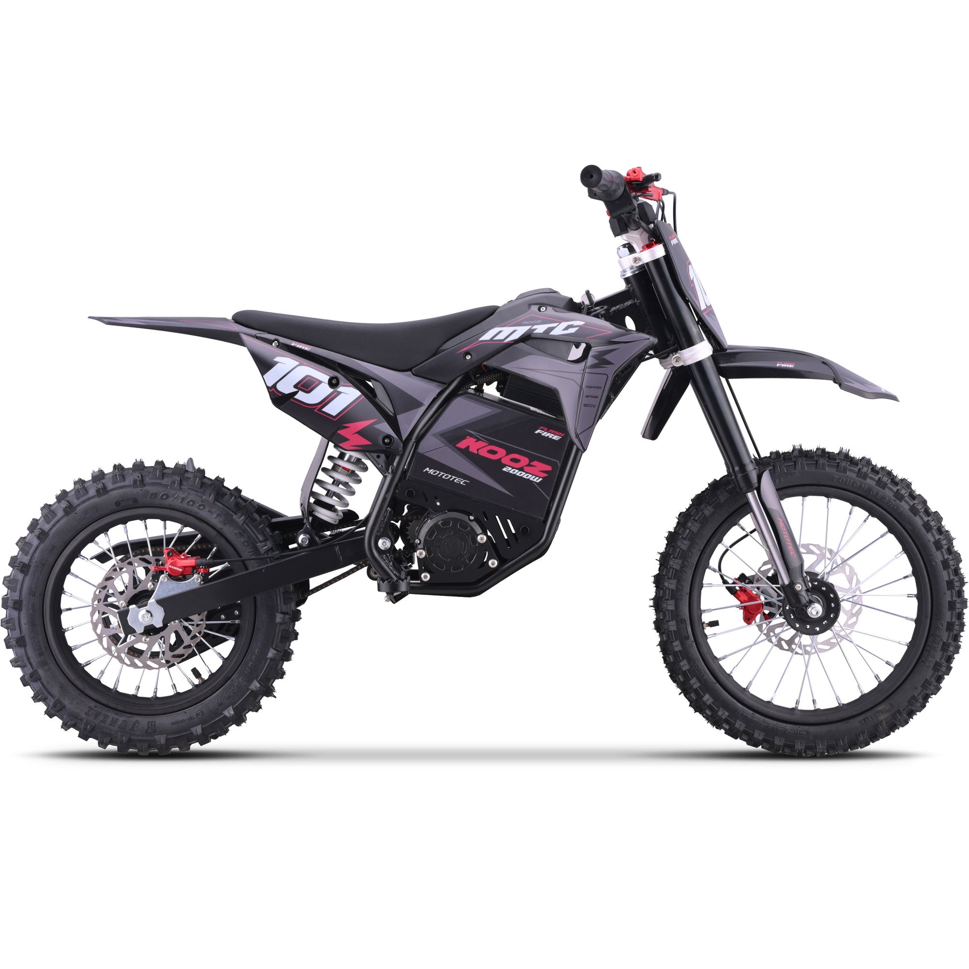 MotoTec 60V 2000W Pro Electric Dirt Bike Lithium Red (HP115E) - view 3