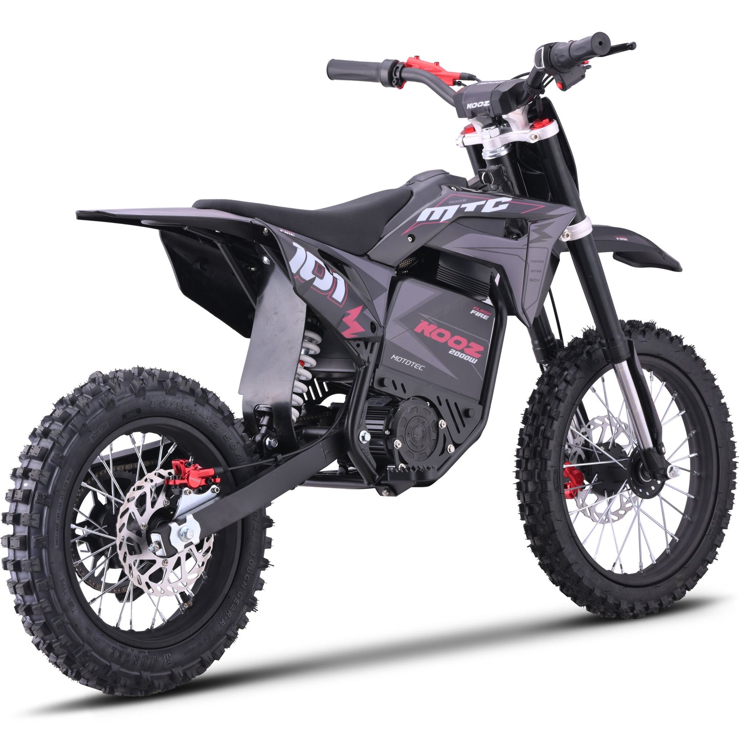 MotoTec 60V 2000W Pro Electric Dirt Bike Lithium Red (HP115E) - view 6