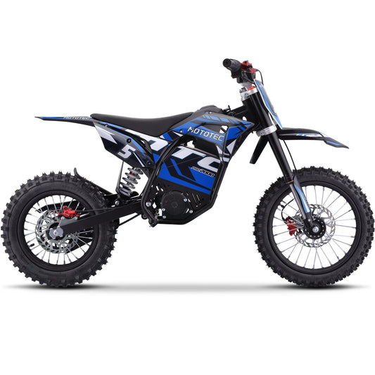 MotoTec 60V 2000W Pro Electric Dirt Bike Lithium Blue - view 2