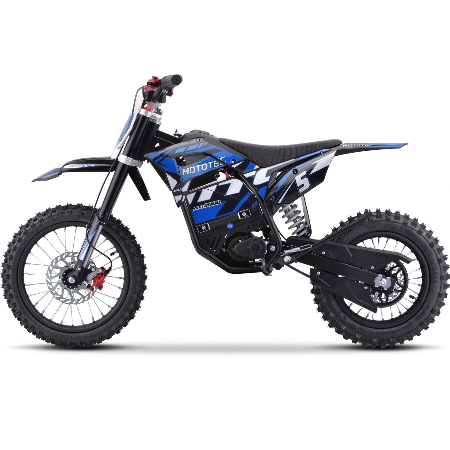 MotoTec 60V 2000W Pro Electric Dirt Bike Lithium Blue - view 5