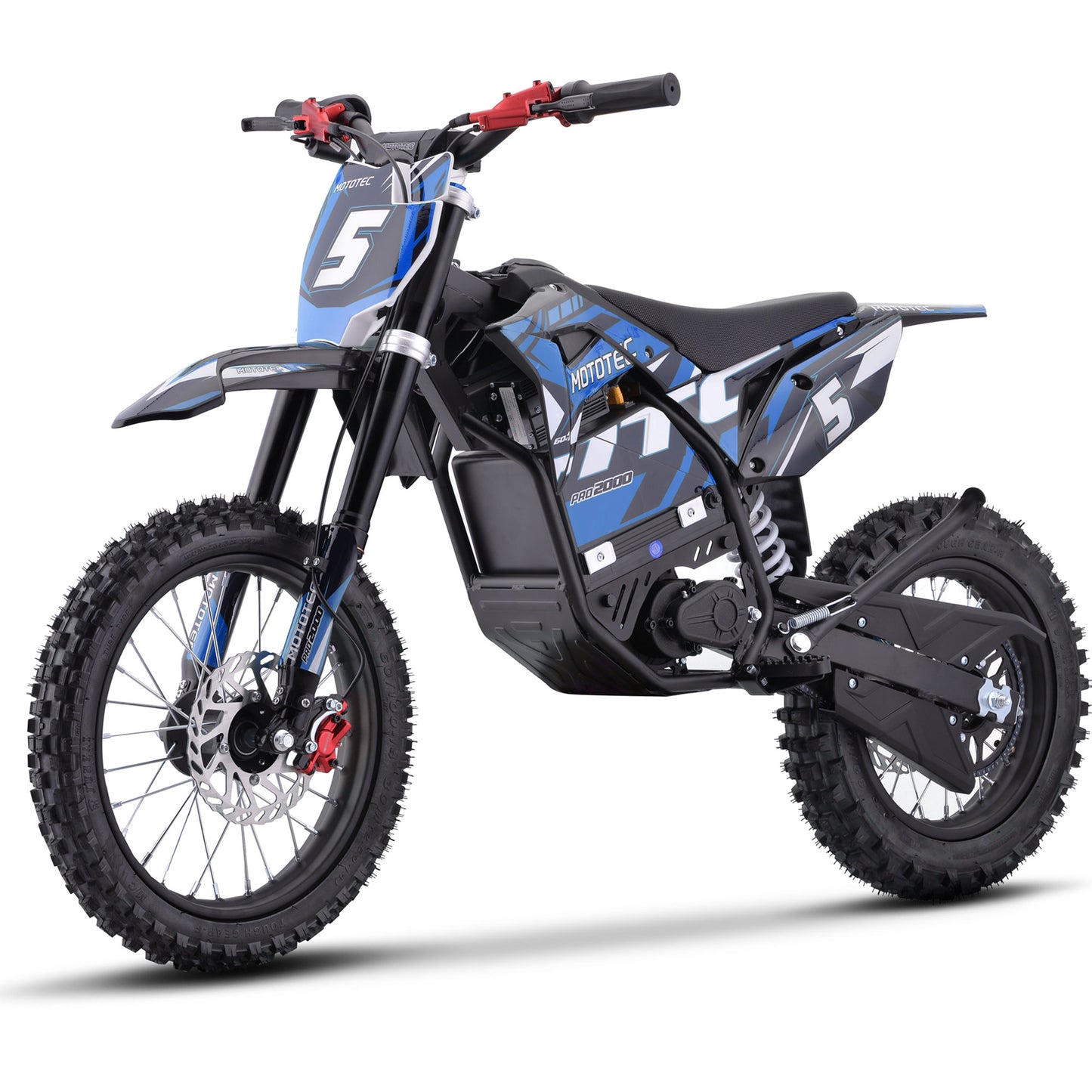 MotoTec 60V 2000W Pro Electric Dirt Bike Lithium Blue - view 6
