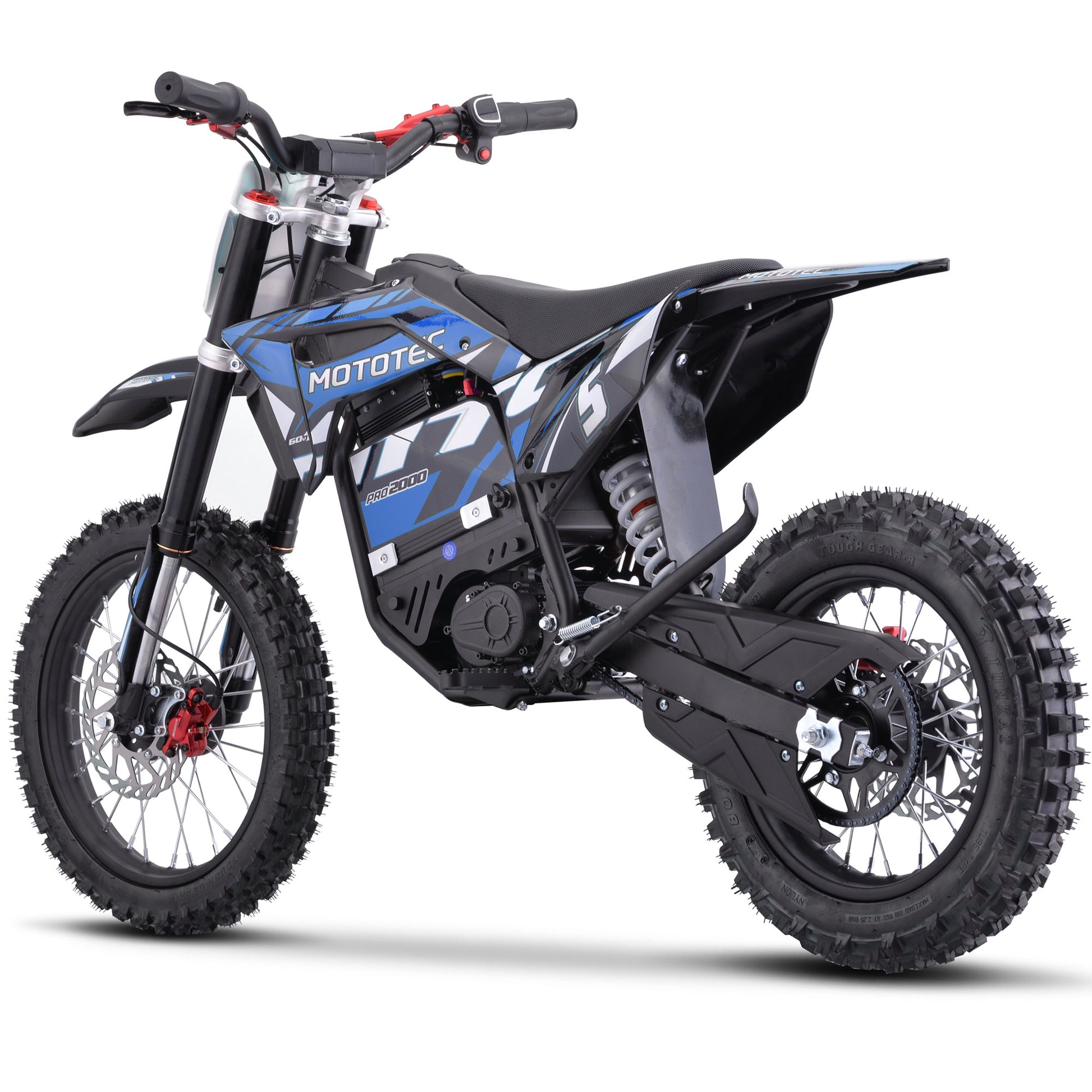 MotoTec 60V 2000W Pro Electric Dirt Bike Lithium Blue - view 7