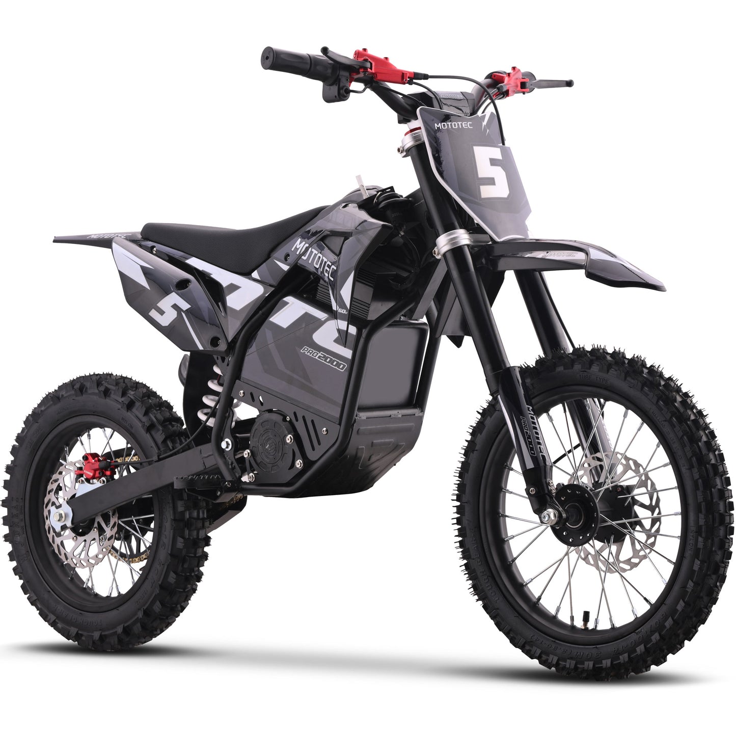 MotoTec 60V 2000W Pro Electric Dirt Bike Lithium Grey