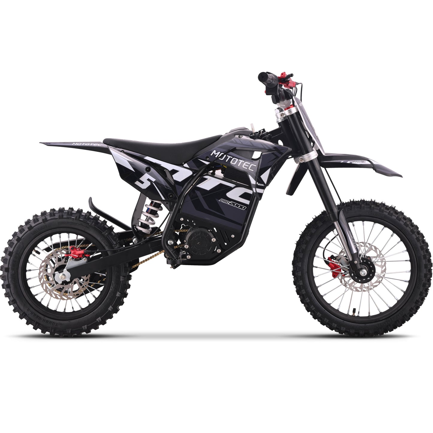 MotoTec 60V 2000W Pro Electric Dirt Bike Lithium Grey - view 2