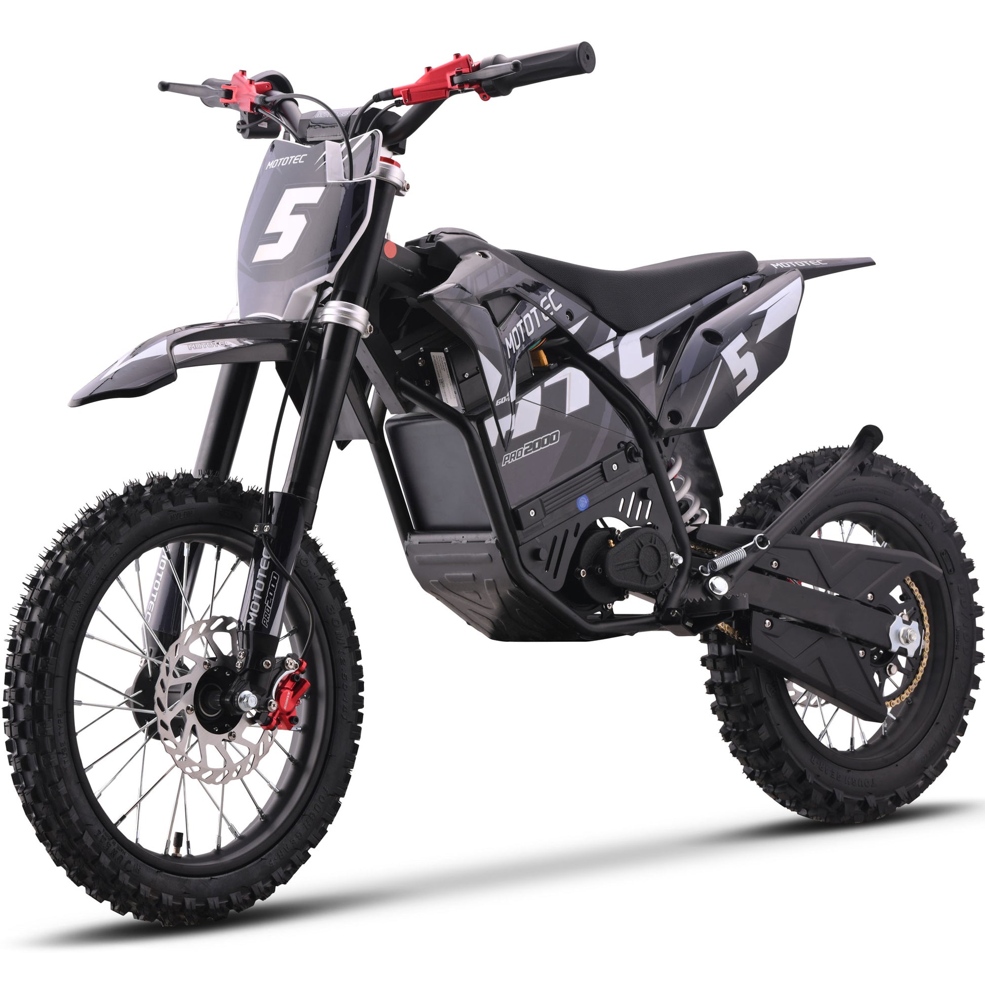 MotoTec 60V 2000W Pro Electric Dirt Bike Lithium Grey - view 5
