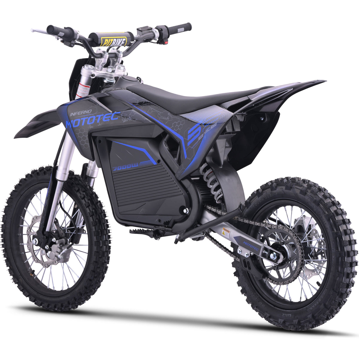 MotoTec 72V 7000W Pro Electric Dirt Bike Lithium Blue - view 3