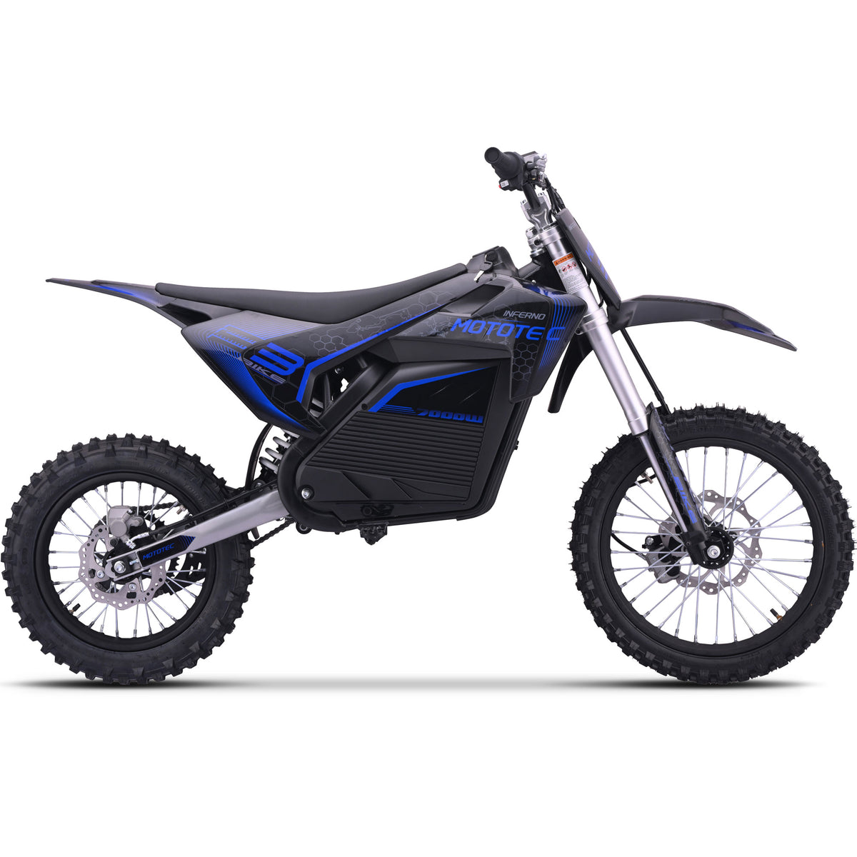 MotoTec 72V 7000W Pro Electric Dirt Bike Lithium Blue - view 4