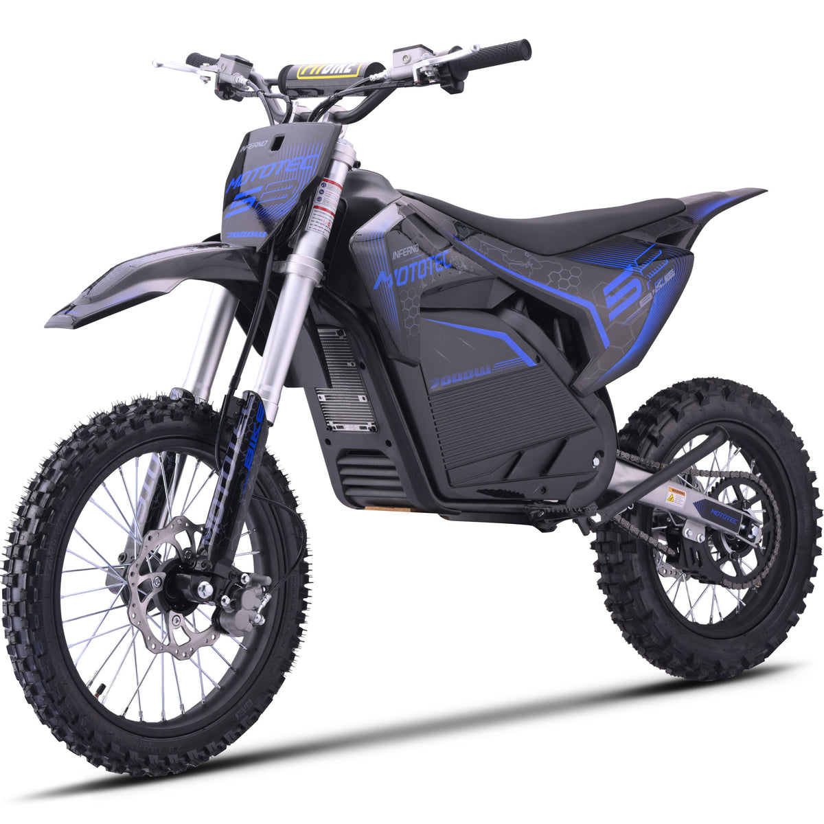 MotoTec 72V 7000W Pro Electric Dirt Bike Lithium Blue - view 6