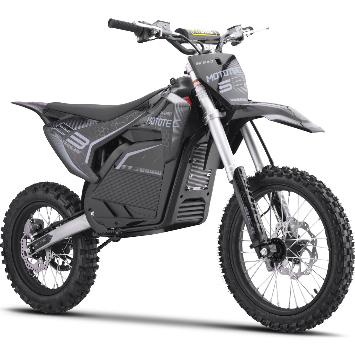 MotoTec 72V 7000W Pro Electric Dirt Bike Lithium Grey