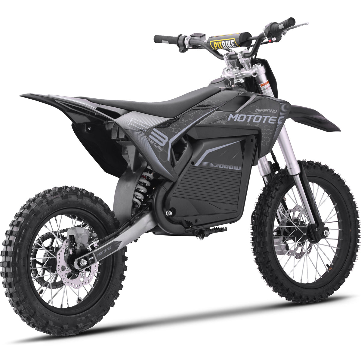 MotoTec 72V 7000W Pro Electric Dirt Bike Lithium Grey - view 2