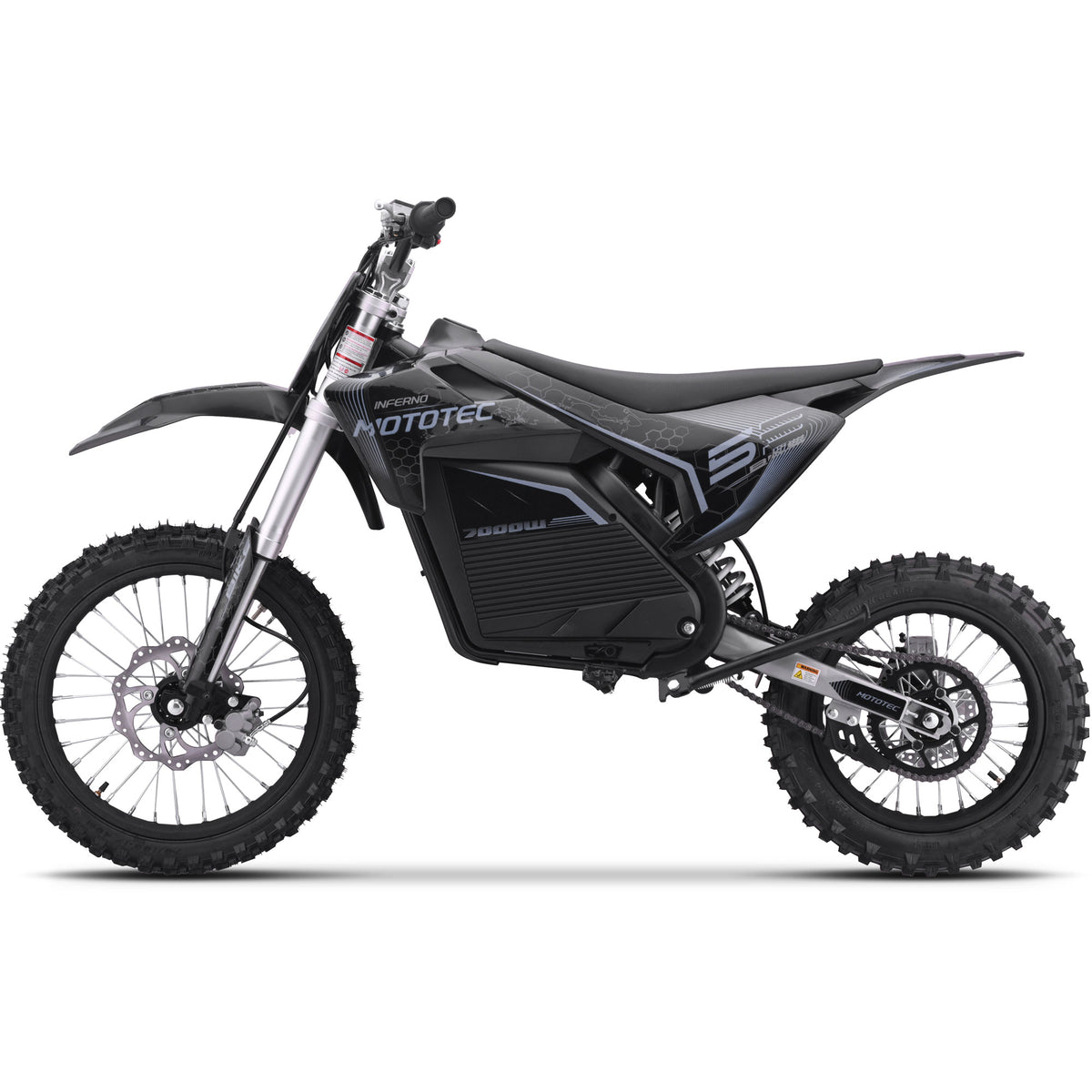 MotoTec 72V 7000W Pro Electric Dirt Bike Lithium Grey - view 5