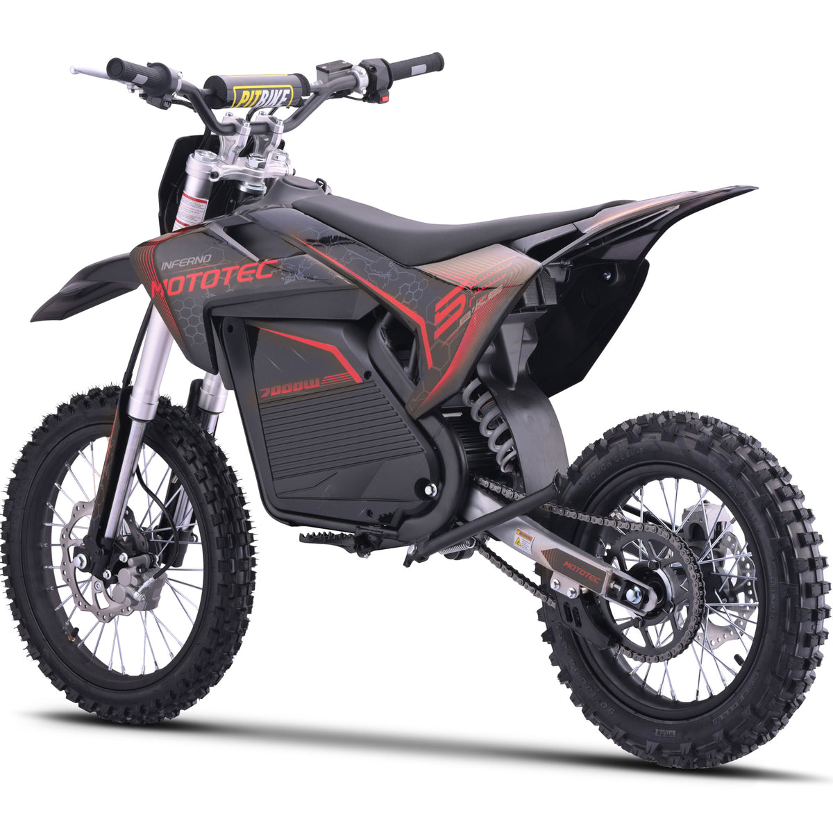 MotoTec 72V 7000W Pro Electric Dirt Bike Lithium Red - view 3