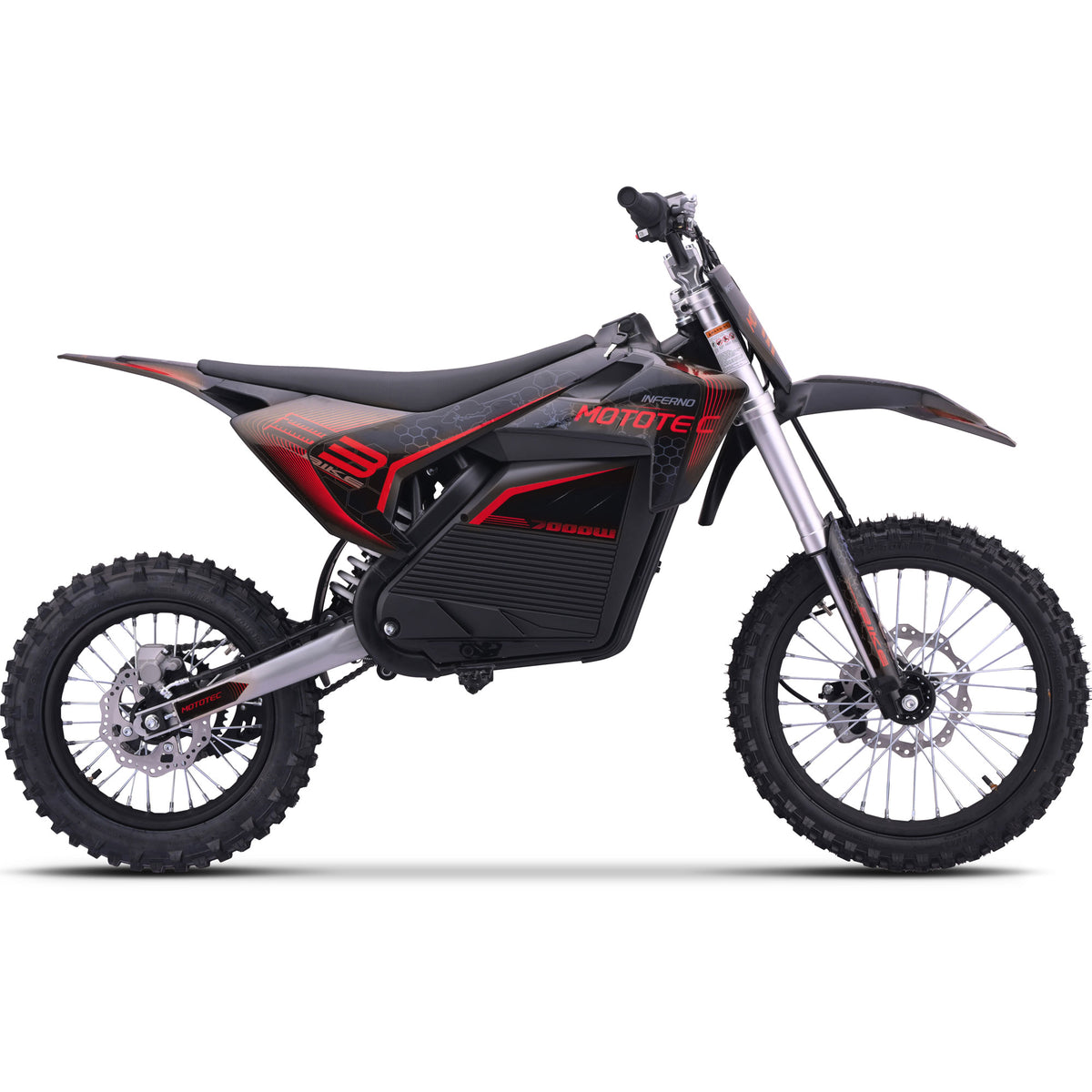 MotoTec 72V 7000W Pro Electric Dirt Bike Lithium Red - view 4