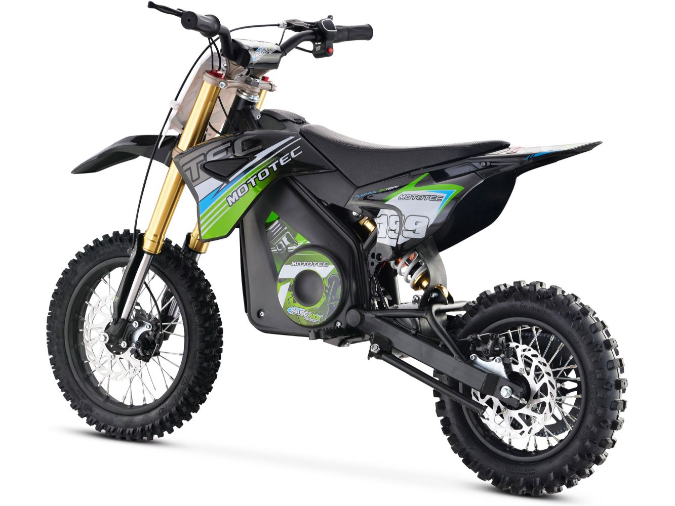MotoTec 36V 1200W Pro Electric Dirt Bike Lithium Green - view 3