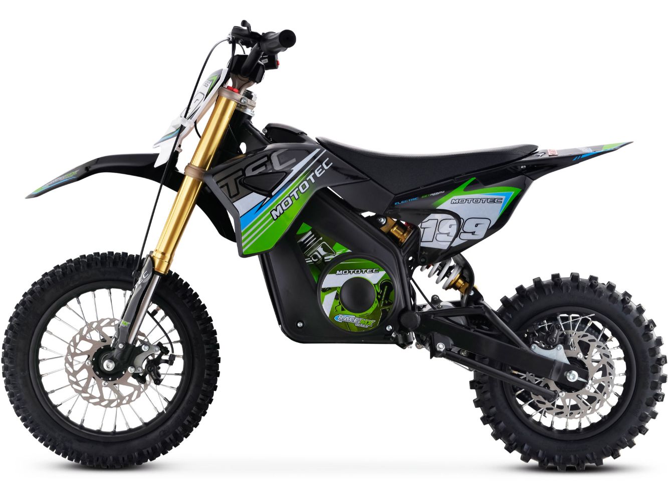 MotoTec 36V 1200W Pro Electric Dirt Bike Lithium Green - view 4