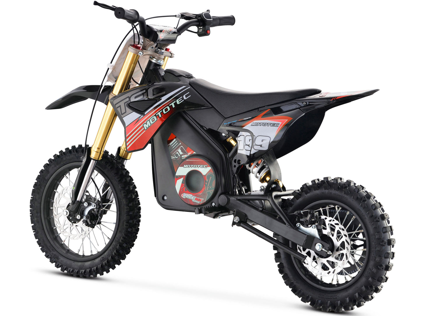 MotoTec 36V 1200W Pro Electric Dirt Bike Lithium Red - view 3
