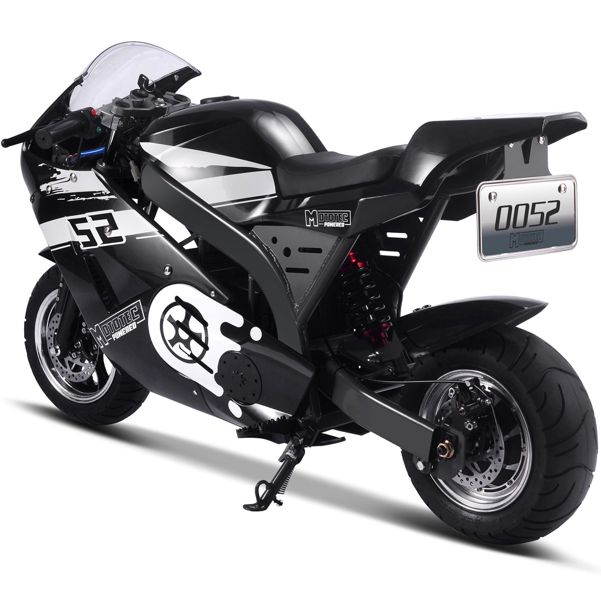 MotoTec 1000W 48V Electric Superbike Black - view 3