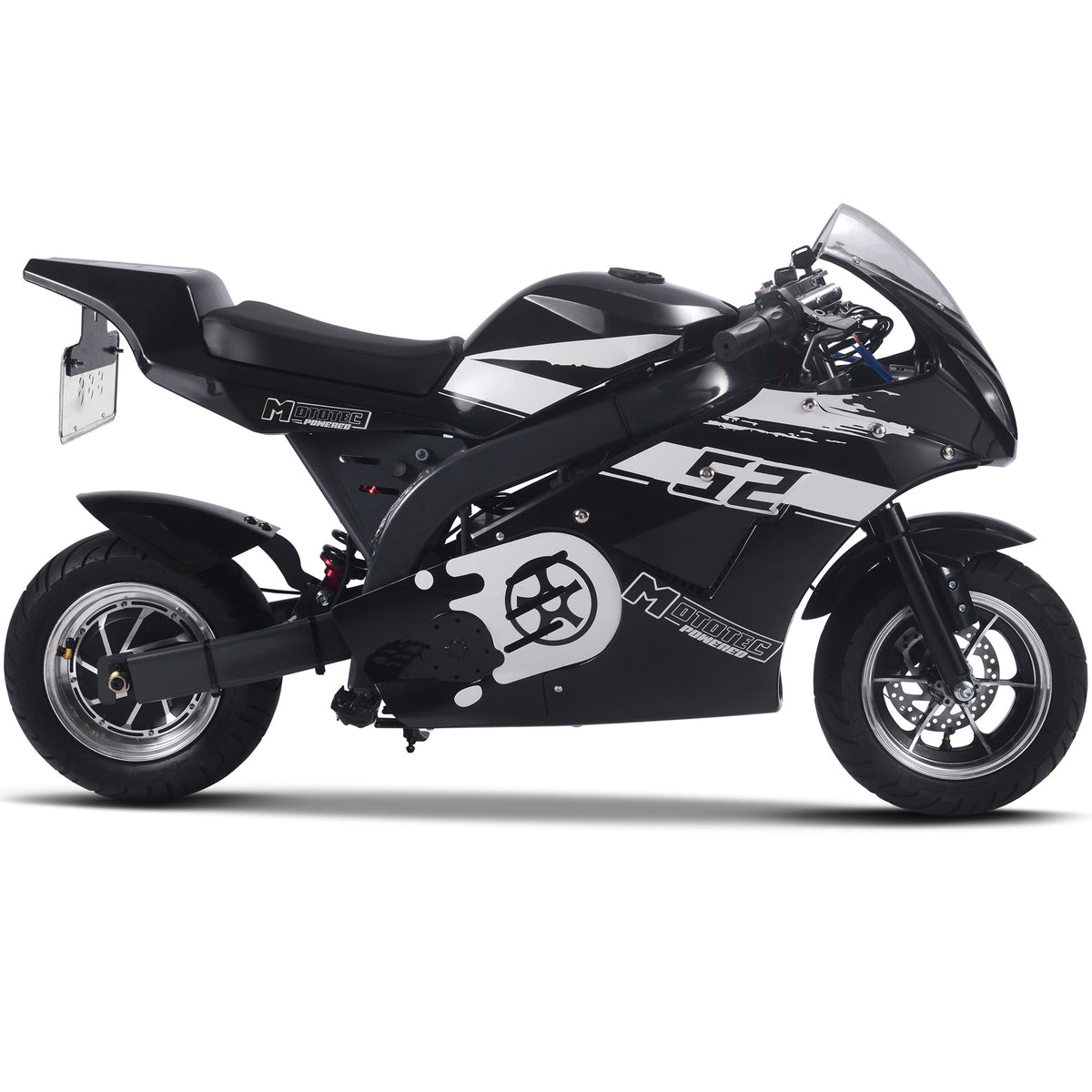 MotoTec 1000W 48V Electric Superbike Black - view 5