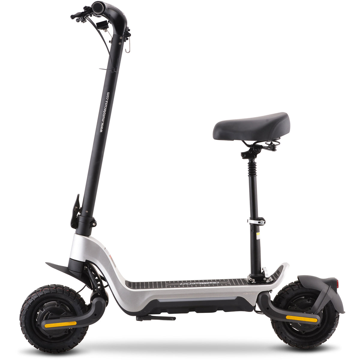 MotoTec Fury 48V 1000W Lithium Electric Scooter Silver - view 3