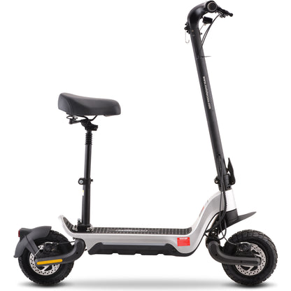 MotoTec Fury 48V 1000W Lithium Electric Scooter Silver - view 6