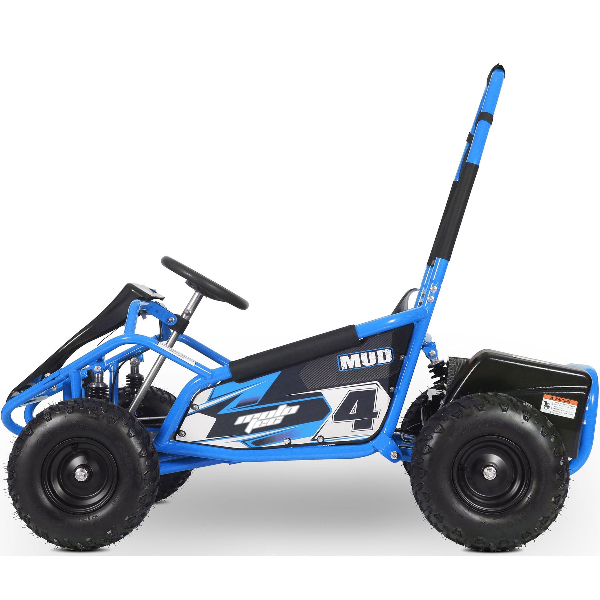 MotoTec Mud Kids Electric 48V 1000W Go Kart Full Suspension Blue - view 2