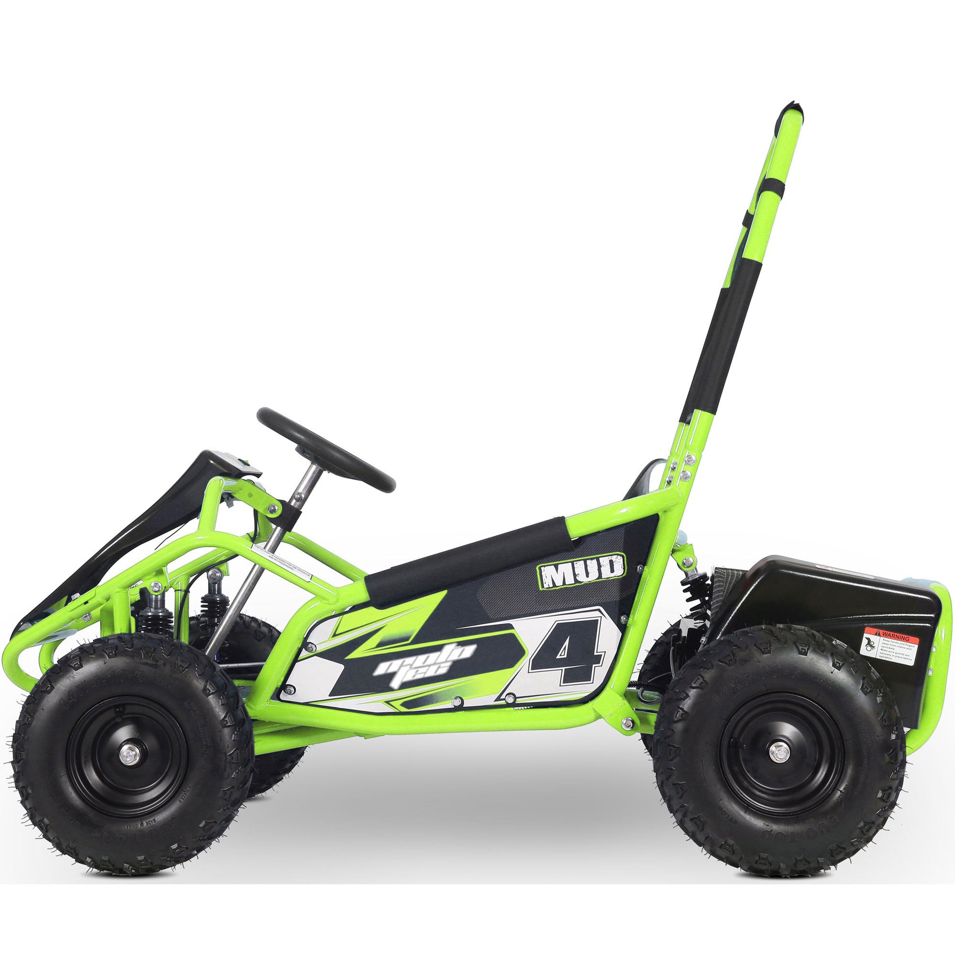 MotoTec Mud Kids Electric 48V 1000W Go Kart Full Suspension Green - view 2