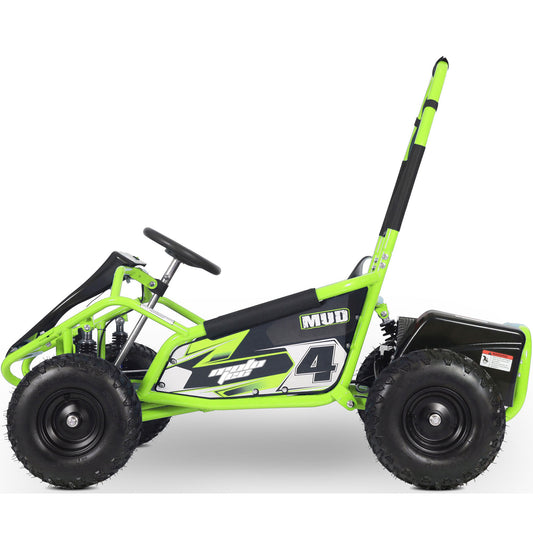MotoTec Mud Kids Electric 48V 1000W Go Kart Full Suspension Green - view 2