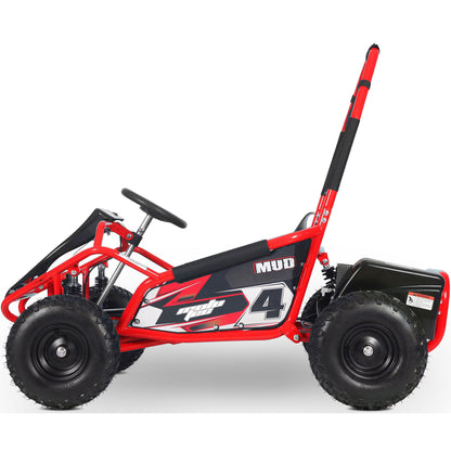 MotoTec Mud Kids Electric 48V 1000W Go Kart Full Suspension Red - view 2
