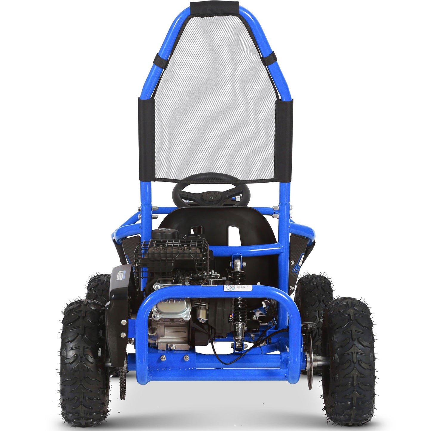 MotoTec Mud Kids Gas 98cc Go Kart Full Suspension Blue - view 4