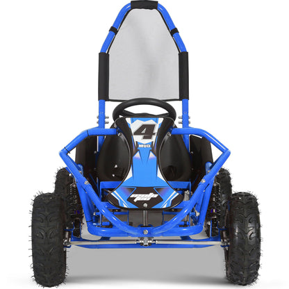 MotoTec Mud Kids Gas 98cc Go Kart Full Suspension Blue - view 5