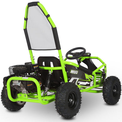MotoTec Mud Kids Gas 98cc Go Kart Full Suspension Green - view 3