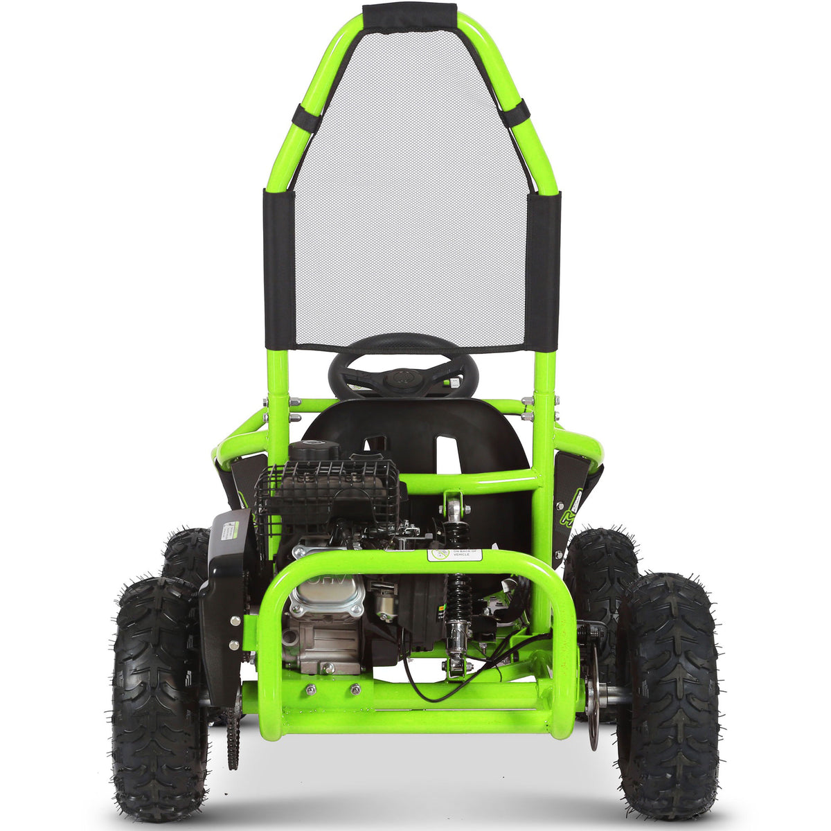 MotoTec Mud Kids Gas 98cc Go Kart Full Suspension Green - view 4