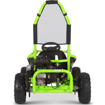 MotoTec Mud Kids Gas 98cc Go Kart Full Suspension Green - view 4