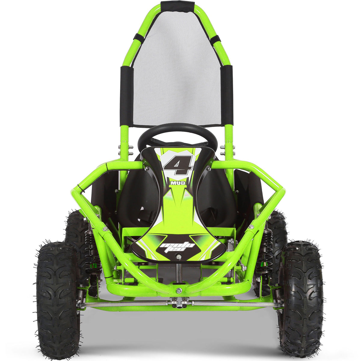 MotoTec Mud Kids Gas 98cc Go Kart Full Suspension Green - view 5