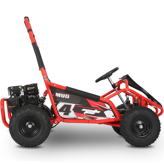 MotoTec Mud Kids Gas 98cc Go Kart Full Suspension Red - view 2