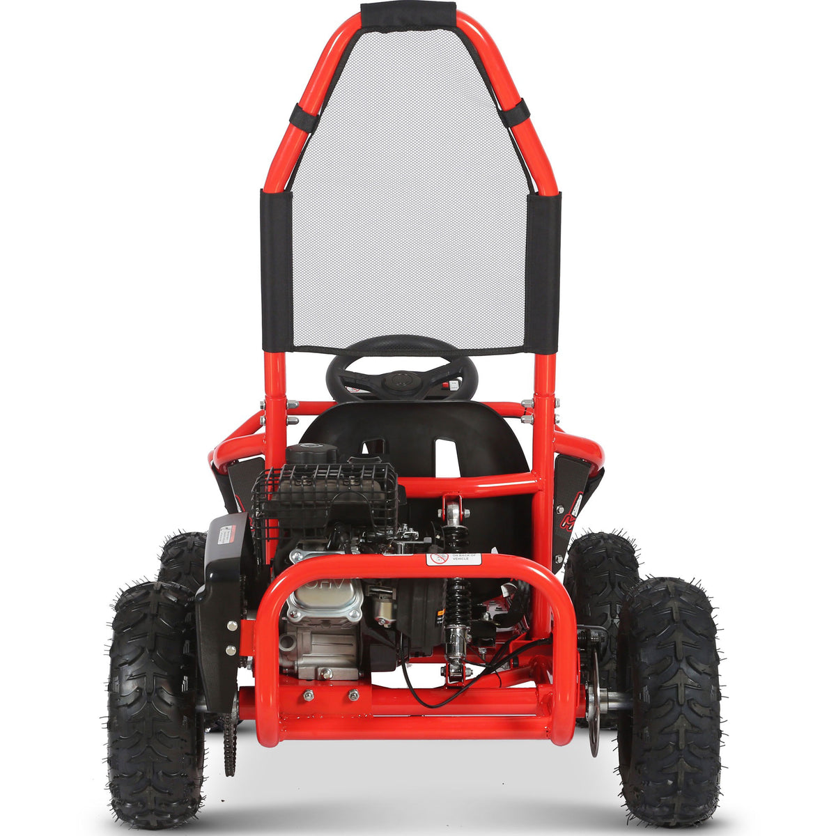 MotoTec Mud Kids Gas 98cc Go Kart Full Suspension Red - view 4