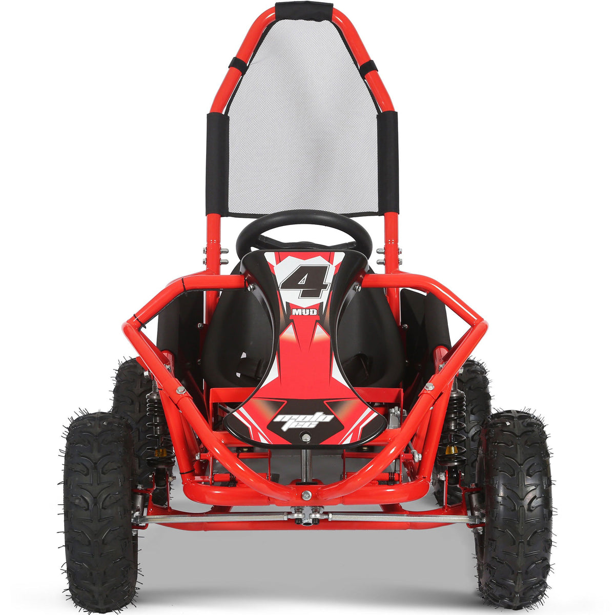 MotoTec Mud Kids Gas 98cc Go Kart Full Suspension Red - view 5