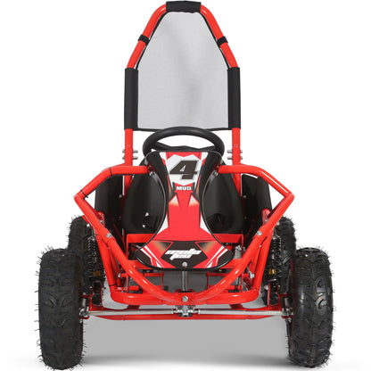 MotoTec Mud Kids Gas 98cc Go Kart Full Suspension Red - view 5