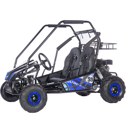 MotoTec Mud XL 212cc 2 Seat Go Kart Full Suspension Blue - view 3