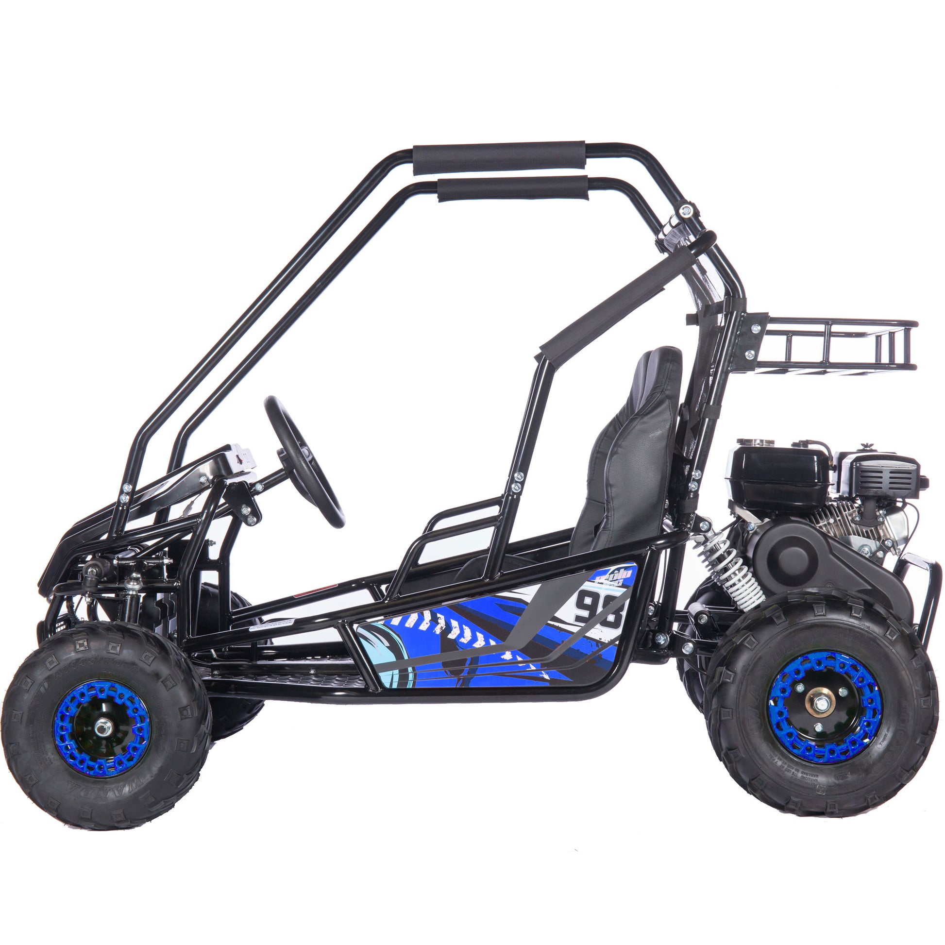 MotoTec Mud XL 212cc 2 Seat Go Kart Full Suspension Blue - view 4
