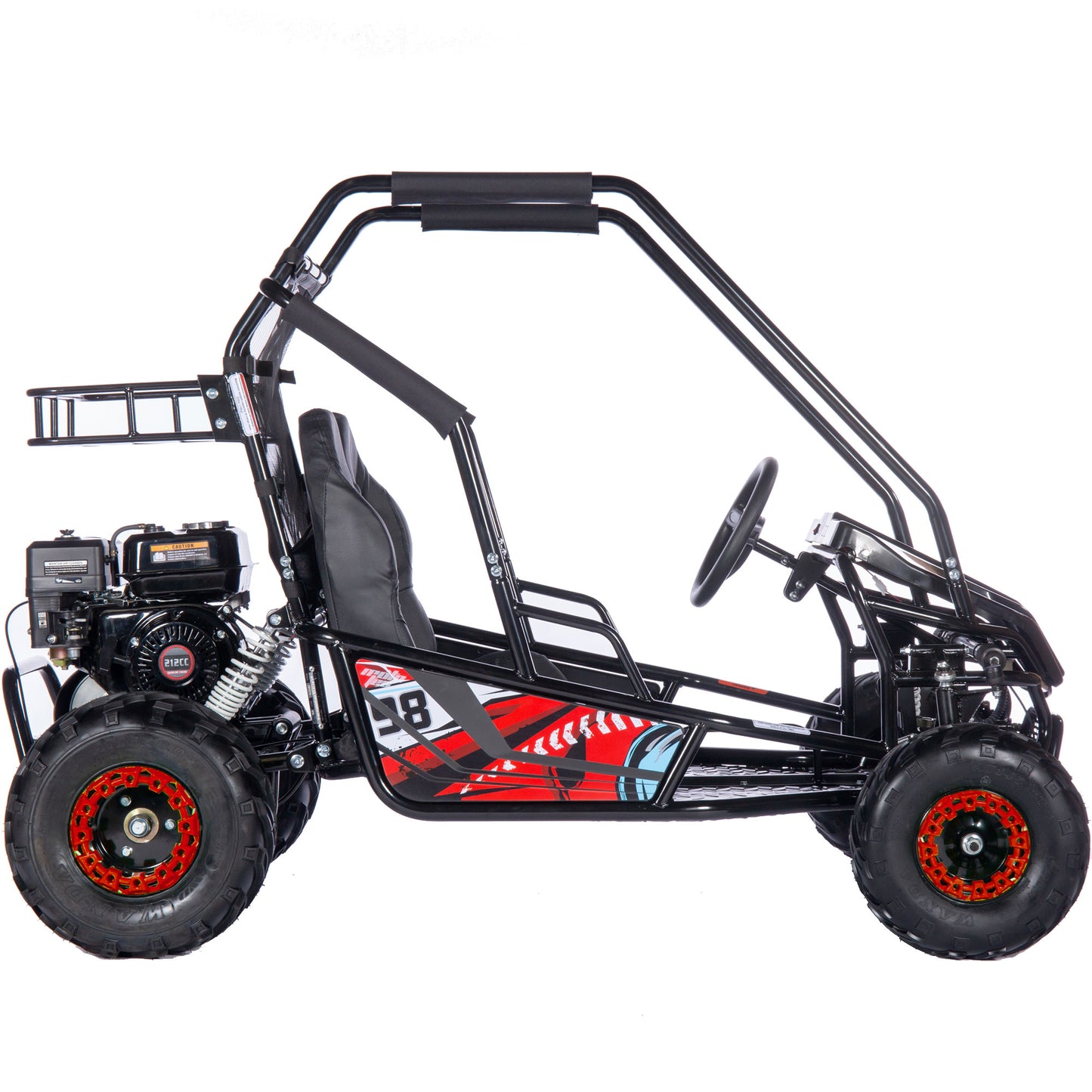 MotoTec Mud XL 212cc 2 Seat Go Kart Full Suspension Red - view 2